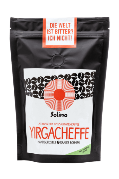 Yirgacheffe Spezialitäten Kaffee – ganze Bohne (250 g) PackshotYirgacheffe Spezialitäten Kaffee – ganze Bohne (250 g) Packshot